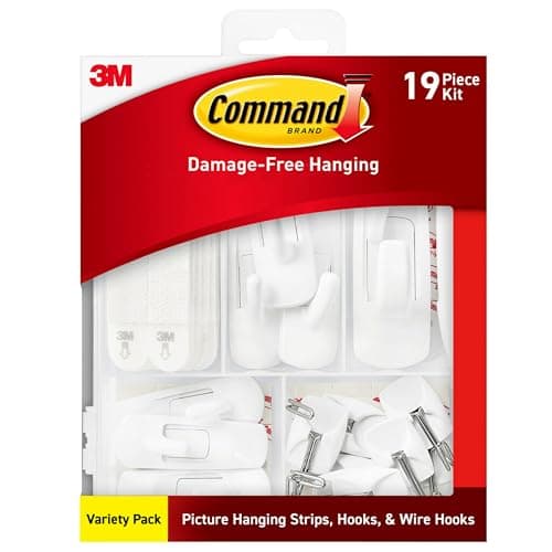 Command Variety Pack (10 Pairs Picture Hanging Strips, 6 Wire Hooks, 8 Utility Hooks)
