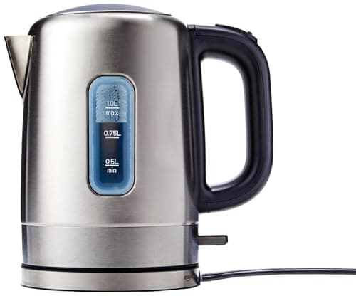 Amazon Basics Stainless Steel Electric Kettle, 1 Liter, 1500W, Auto Shut-Off