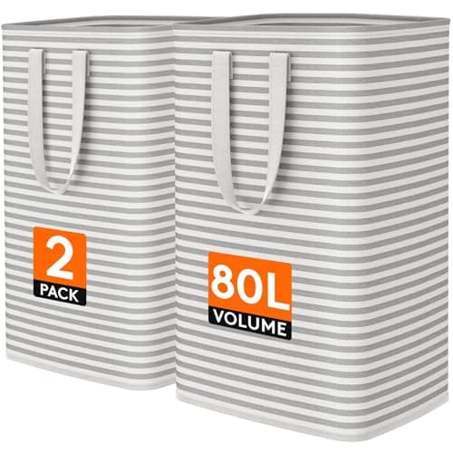 Lifewit 2-Pack Collapsible Laundry Hamper, 80L Each with Reinforced Handles — Recommended per expert consensus