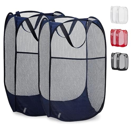 Handy Laundry Collapsible Mesh Pop-Up Laundry Hamper, 2-Pack