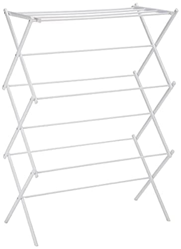 Amazon Basics Foldable Portable Clothes Drying Rack, 41.8 in Tall — Recommended per expert consensus