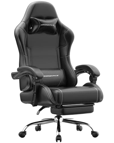 Dowinx Ergonomic Gaming Chair with Footrest & Massage Lumbar, 2D-Linkage Armrests, Headrest Pillow, 330 lbs