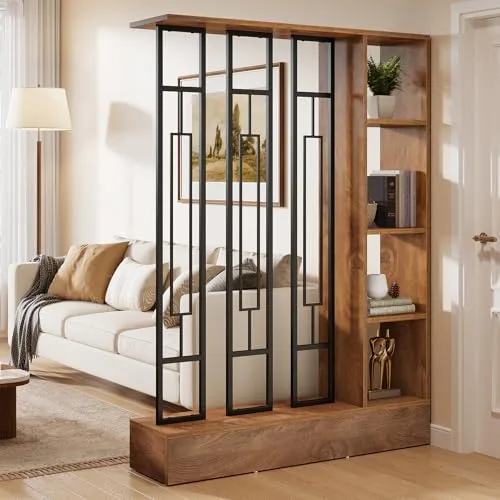 Tribesigns Wall Room Divider with Display Shelves, 70.9 in